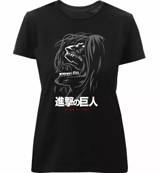 Жіноча преміум футболка Attack on Titan Eren Yeager Чорний фото