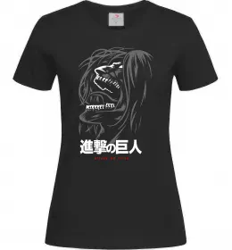 Женская футболка Attack on Titan Eren Yeager Черный фото