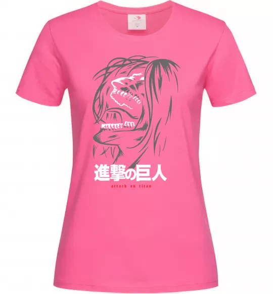 Жіноча футболка Attack on Titan Eren Yeager Яскраво-рожевий фото