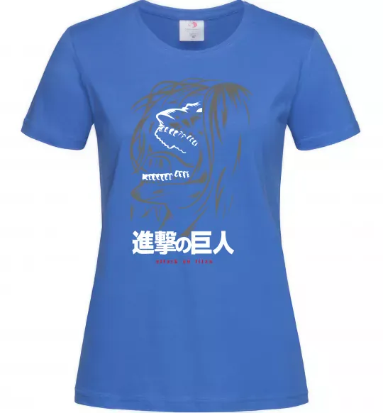 Жіноча футболка Attack on Titan Eren Yeager Яскраво-синій фото