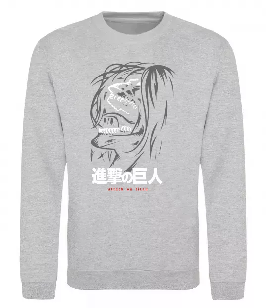 Свитшот Attack on Titan Eren Yeager Серый меланж фото