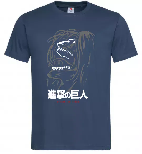 Мужская футболка Attack on Titan Eren Yeager Темно-синий фото