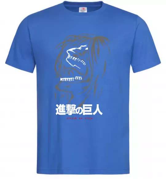 Мужская футболка Attack on Titan Eren Yeager Ярко-синий фото