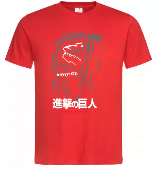 Мужская футболка Attack on Titan Eren Yeager Красный фото
