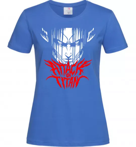 Жіноча футболка Attack on titan Яскраво-синій фото