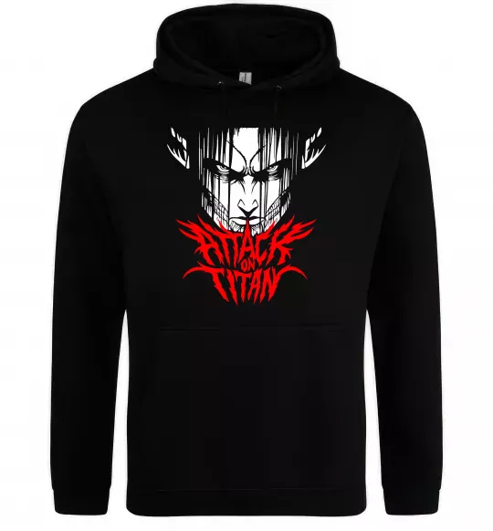 Чоловіча толстовка (худі) Attack on titan Чорний фото