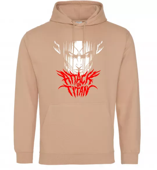 Чоловіча толстовка (худі) Attack on titan Пісочний фото