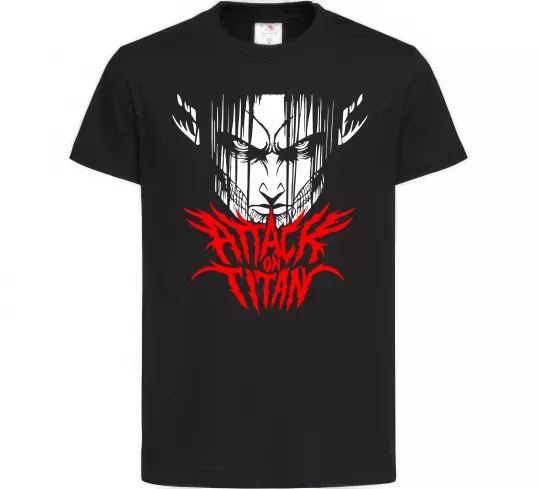 Детская футболка Attack on titan Черный фото