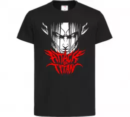 Детская футболка Attack on titan Черный фото