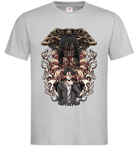 Мужская футболка Eren Yeager Титан Серый фото