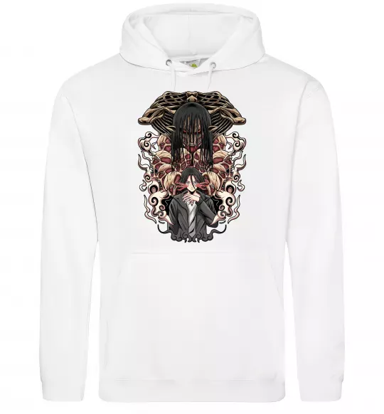 Женская толстовка (худи) Eren Yeager Титан Белый фото
