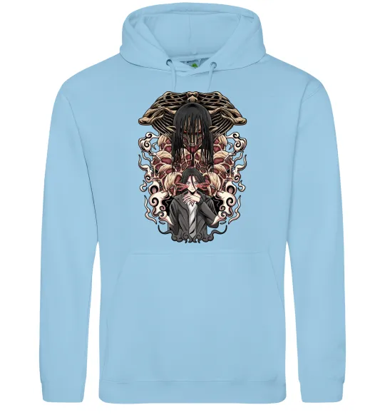 Жіноча толстовка (худі) Eren Yeager Титан Блакитний фото