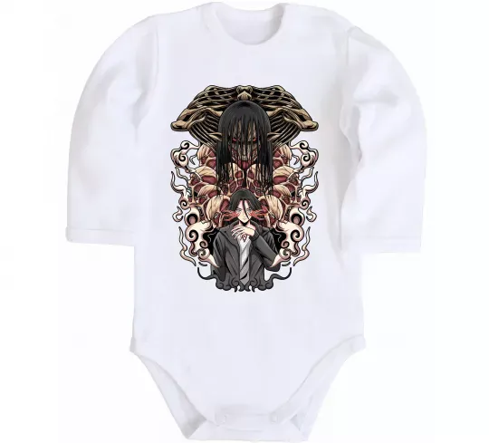 Дитячий бодік Eren Yeager Титан Білий фото