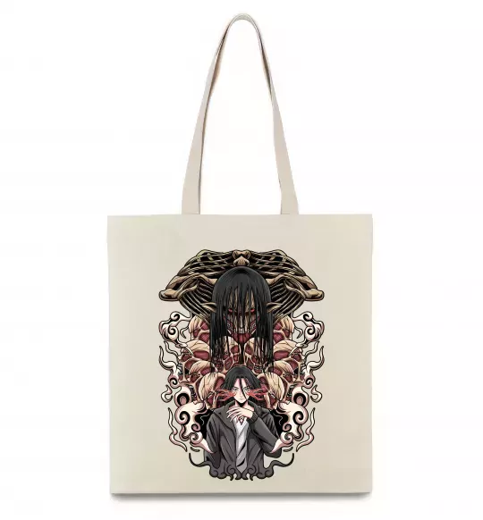 Эко-сумка Eren Yeager Титан Бежевый фото