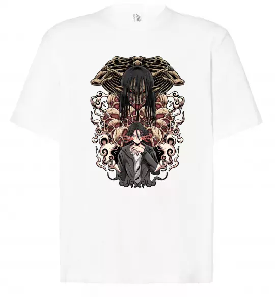 Футболка Оверсайз Eren Yeager Титан Белый фото