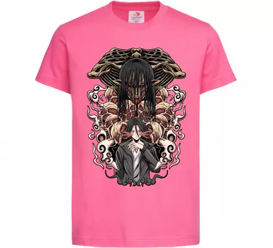 Детская футболка Eren Yeager Титан Ярко-розовый фото