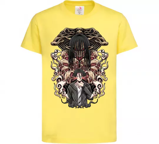 Детская футболка Eren Yeager Титан Лимонный фото