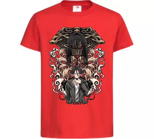 Детская футболка Eren Yeager Титан Красный фото