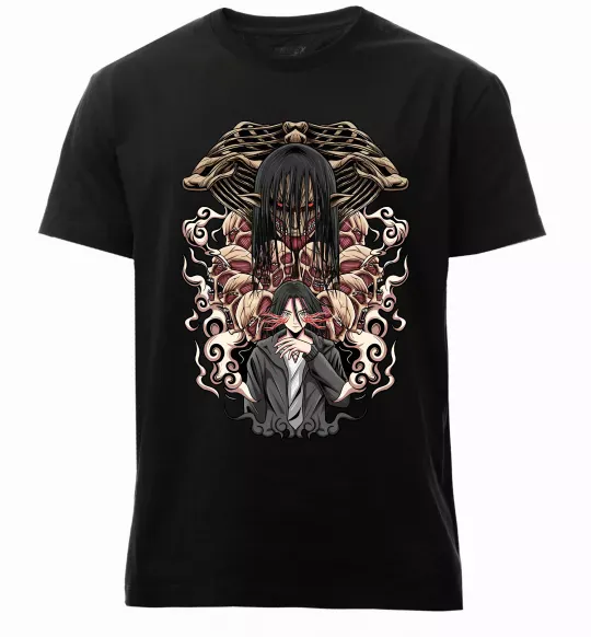 Мужская премиум футболка Eren Yeager Титан Черный фото