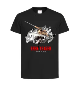 Дитяча футболка Eren Yeager Attack on titan Чорний фото