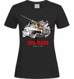 Женская футболка Eren Yeager Attack on titan Черный фото