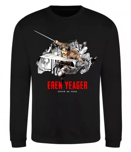 Свитшот Eren Yeager Attack on titan Черный фото