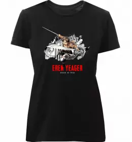 Женская премиум футболка Eren Yaeger Атака титанов Белый фото