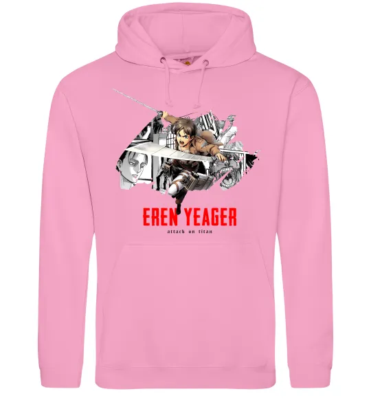 Жіноча толстовка (худі) Eren Yeager Attack on titan Рожевий фото