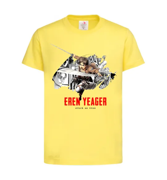 Детская футболка Eren Yeager Attack on titan Лимонный фото