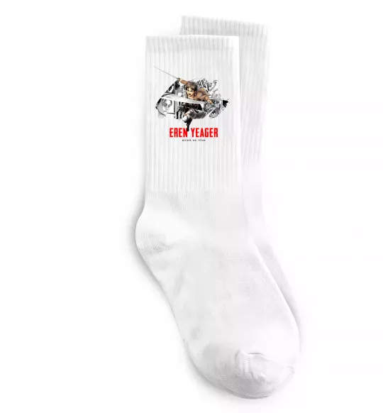 Носки Eren Yeager Attack on titan Белый фото