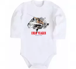 Дитячий бодік Eren Yeager Attack on titan Білий фото