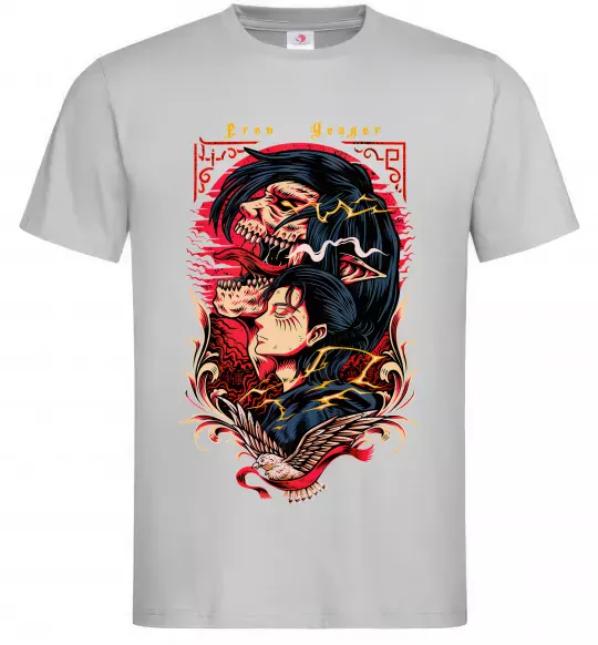 Мужская футболка Eren Yeager Серый фото