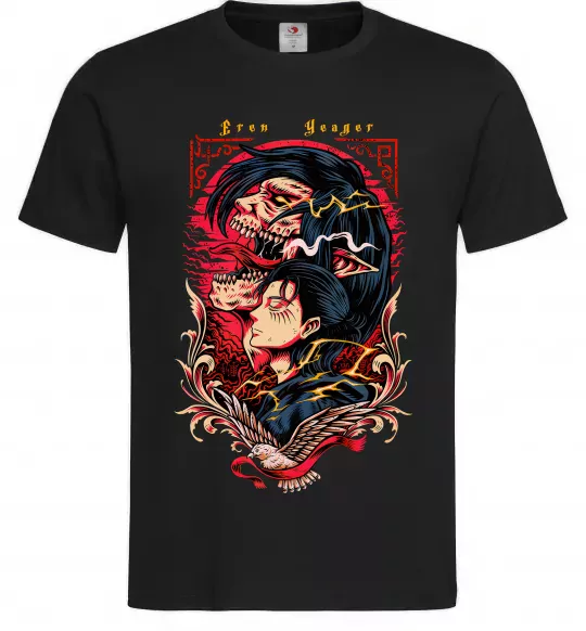 Мужская футболка Eren Yeager Черный фото