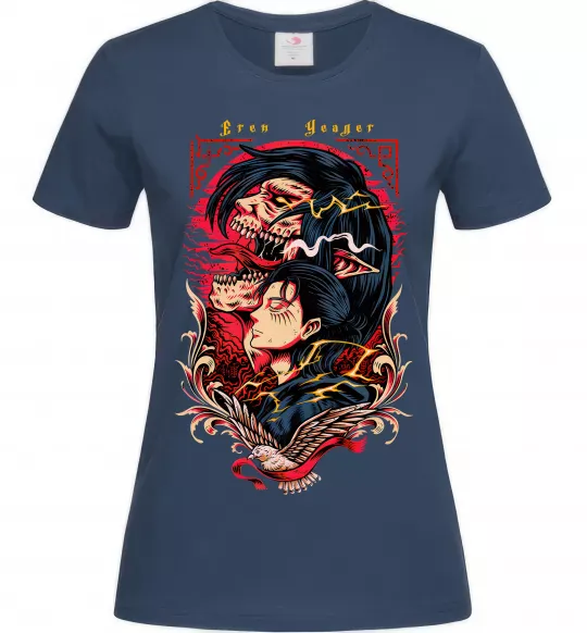 Женская футболка Eren Yeager Темно-синий фото