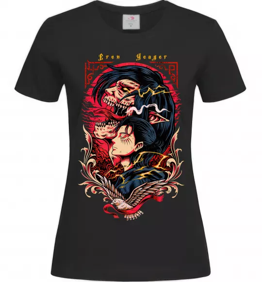 Женская футболка Eren Yeager Черный фото