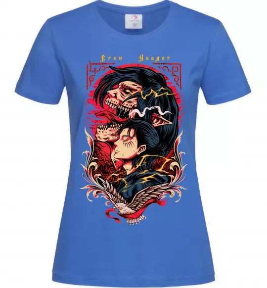Женская футболка Eren Yeager Ярко-синий фото