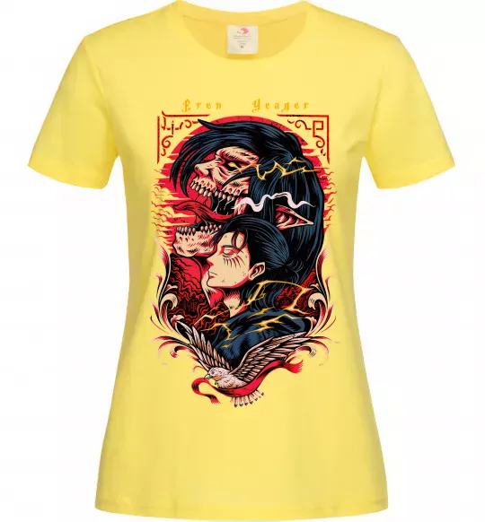 Женская футболка Eren Yeager Лимонный фото