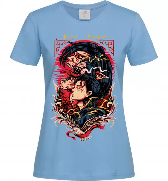 Женская футболка Eren Yeager Голубой фото