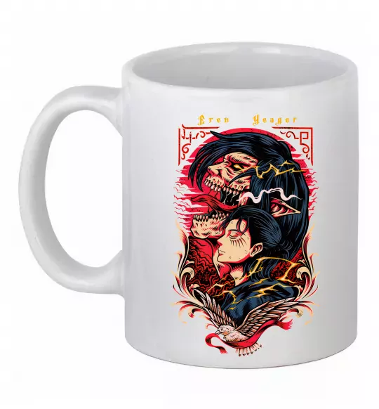 Чашка керамическая Eren Yeager Белый фото