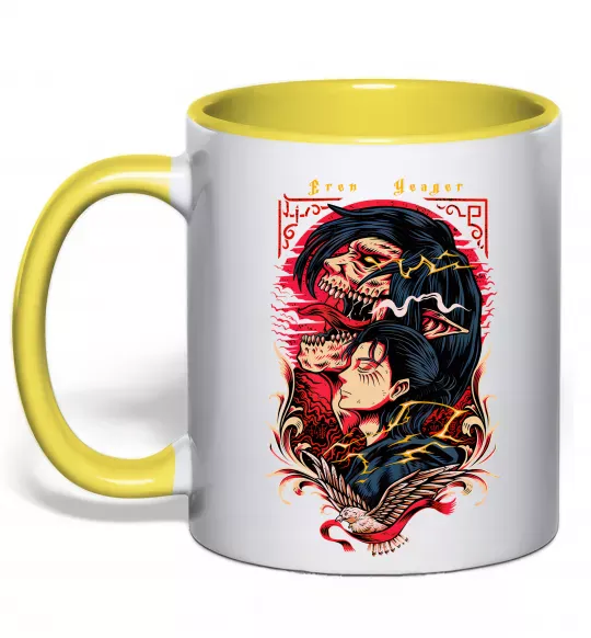 Чашка с цветной ручкой Eren Yeager Солнечно желтый фото