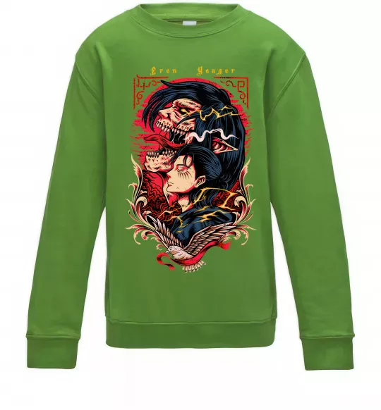 Детский Свитшот Eren Yeager Лаймовый фото