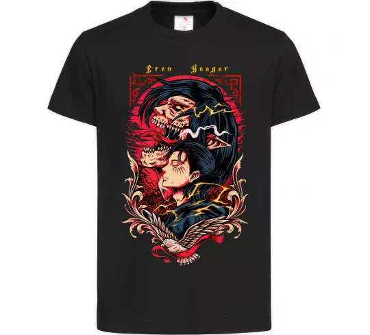 Дитяча футболка Eren Yeager Чорний фото