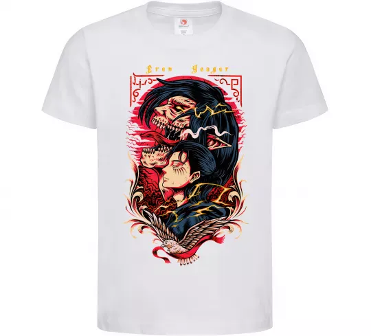 Дитяча футболка Eren Yeager Білий фото