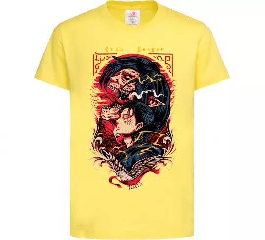 Дитяча футболка Eren Yeager Лимонний фото