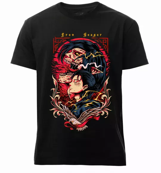 Чоловіча преміум футболка Eren Yeager Чорний фото