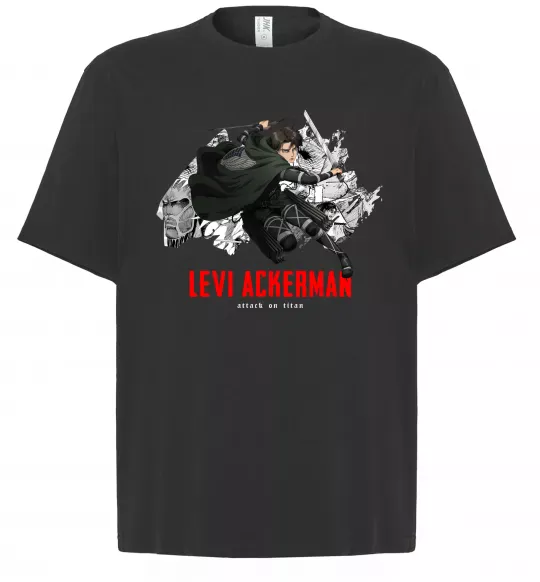 Футболка Оверсайз Levi Ackerman Черный фото