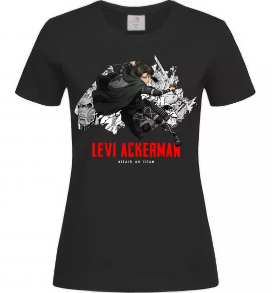 Женская футболка Levi Ackerman Черный фото