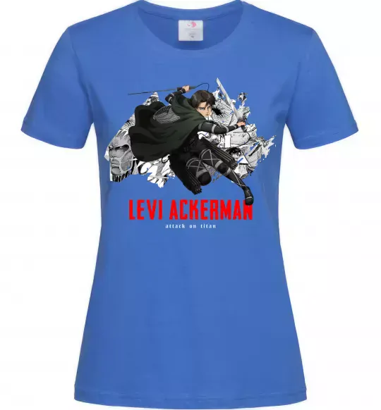 Женская футболка Levi Ackerman Ярко-синий фото