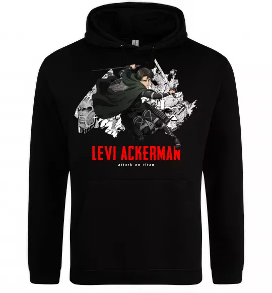 Чоловіча толстовка (худі) Levi Ackerman Чорний фото