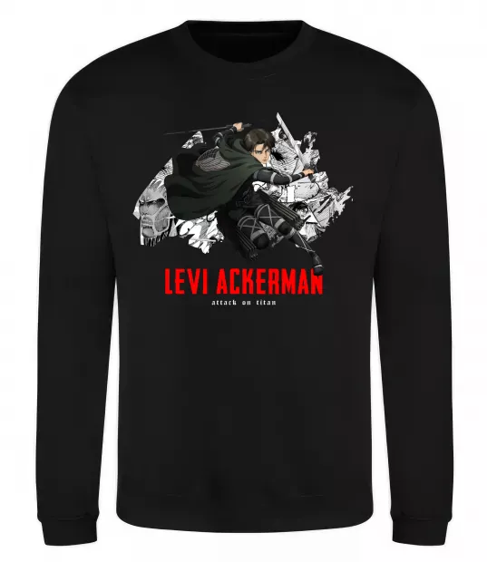 Світшот Levi Ackerman Чорний фото